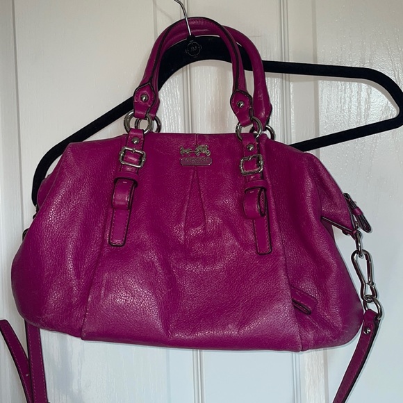 Coach Handbags - Preloved~ Fuscia Coach leather purse